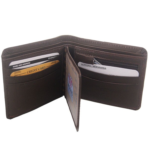 Woods Brown Leather Single-Fold Wallet (Genuine Leather) - Send Gifts ...