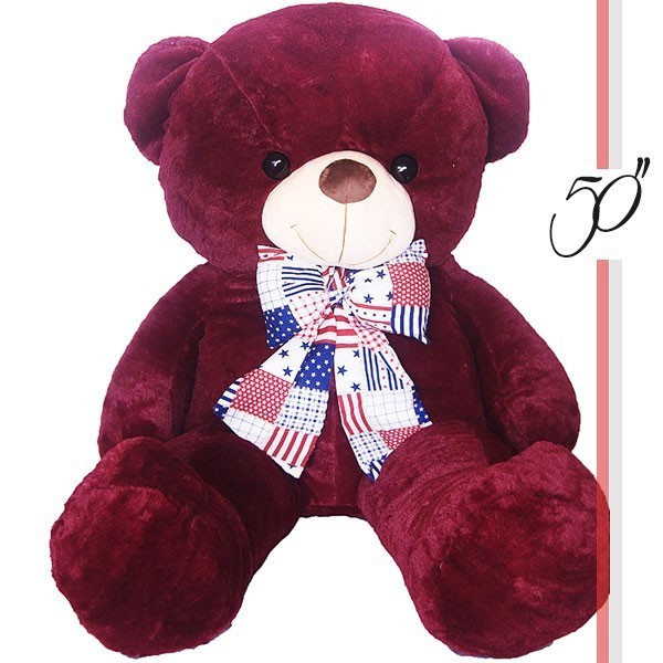 maroon color teddy bear